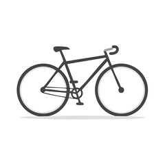 Fototapeta premium Stylized Gray Bicycle with White Rim Illustration on a Black Background