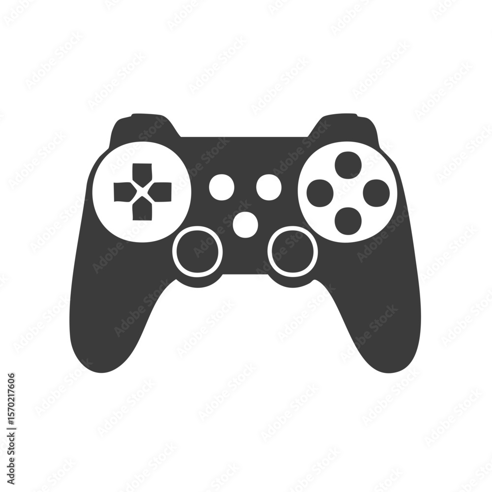 Poster isolated game controller for video games vector illustration on black background. modern gamepad des
