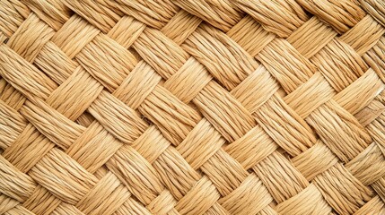 Close-up view of a woven natural fiber texture.