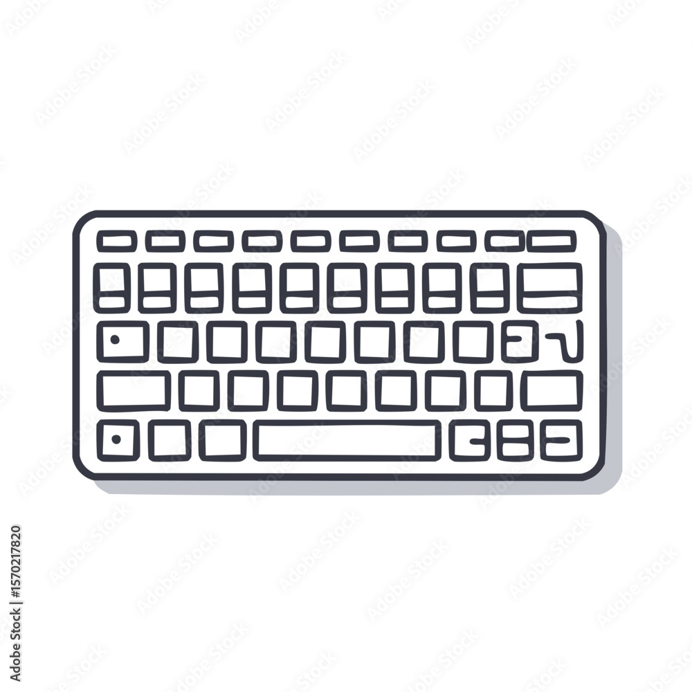 Poster modern keyboard minimalist design for computing and workspace illustration icon