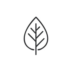 Simple Leaf Outline Icon on Black Background Minimalist Design Element Eco Concept Nature and Growth Symbol Isolated Art