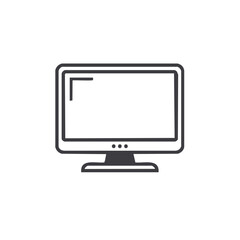 Computer screen vector icon in outline style modern design for technology digital device  business presentation and minimalist graphic