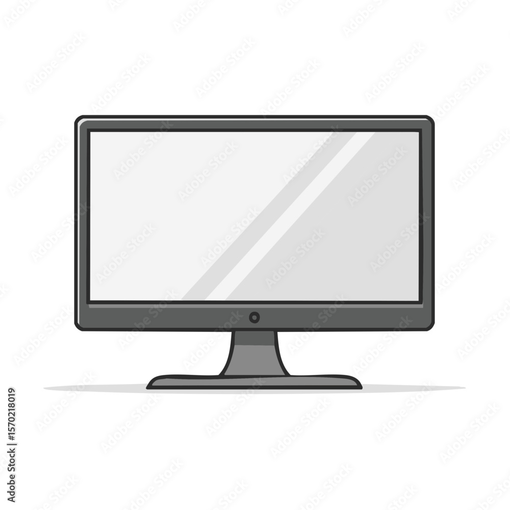 Poster isolated flat screen monitor illustrating technology and display design for digital applications