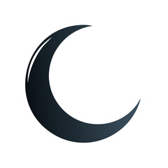 Crescent Moon Against a Black Night Sky Simple Dark Lunar Design