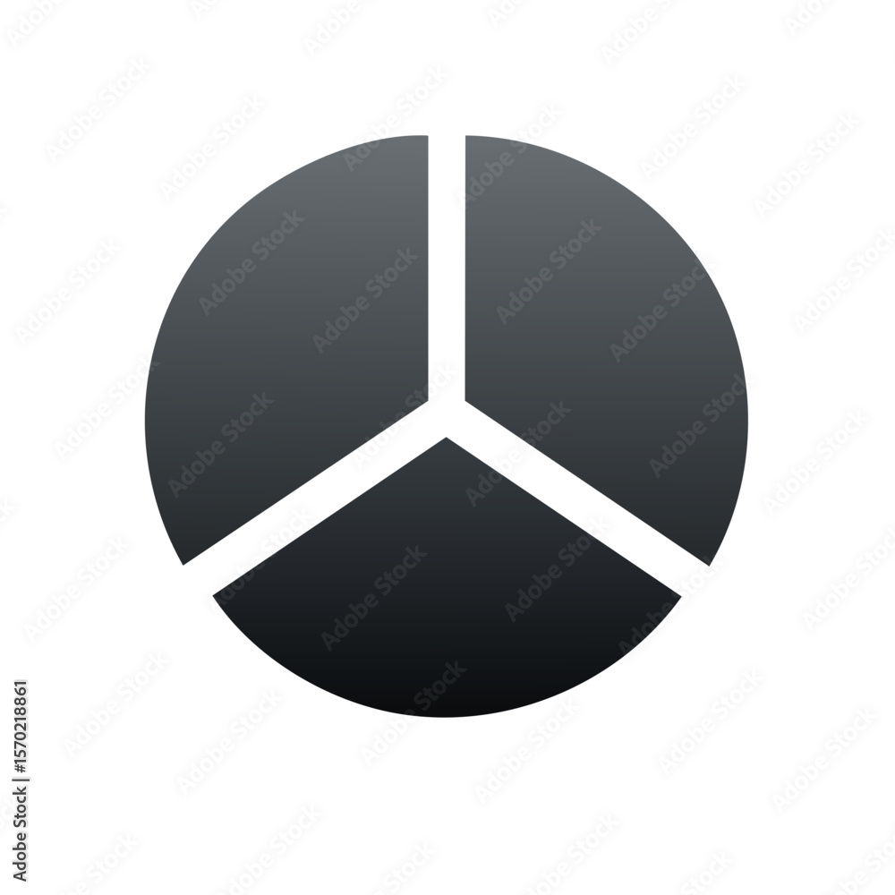 Poster abstract dark gray circle divided into three parts. graphic design concept for sharing information a