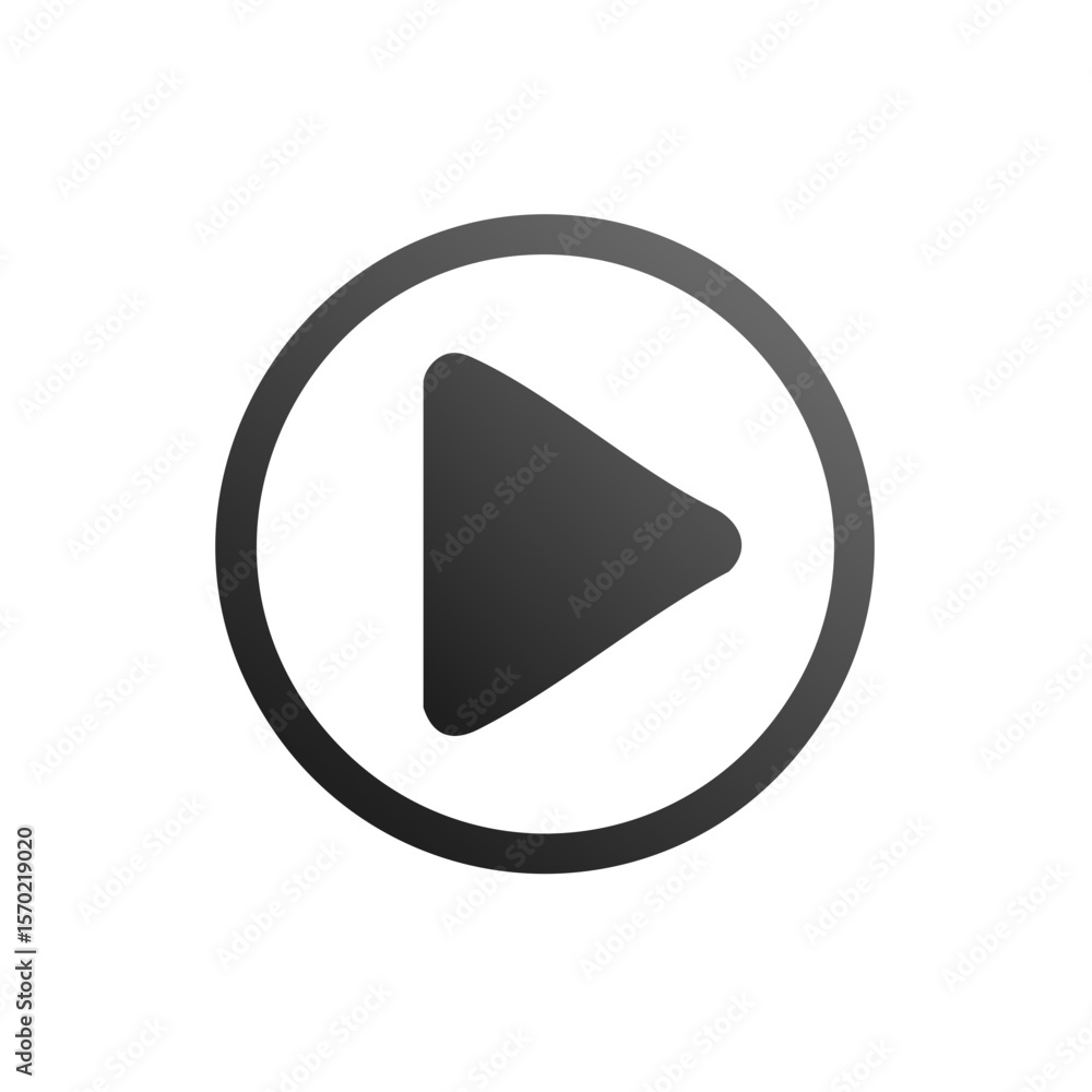 Poster play button vector icon with gradient effect for websites and mobile app multimedia player in a mini