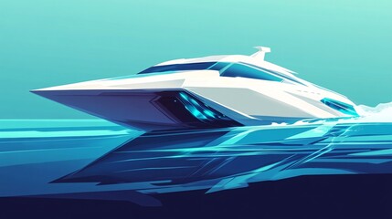 Sleek Minimalist Futuristic Yacht Design Floating in Style