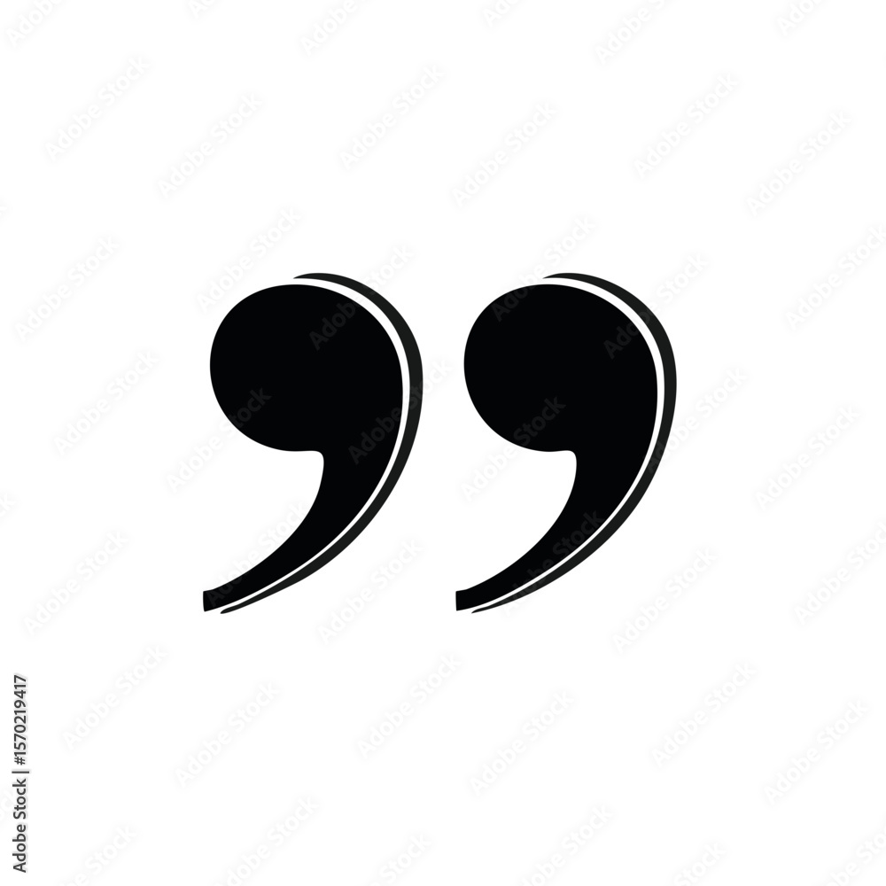 Fototapete two quotation marks in simple black over black background for design use