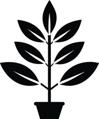 plant icon icon vector silhouette on transparent background