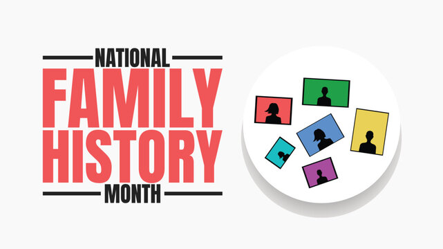National Family History Month Designs, Genealogy Art and Heritage Templates