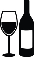 red wine icon vector silhouette