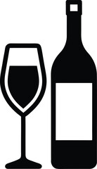 red wine icon vector silhouette