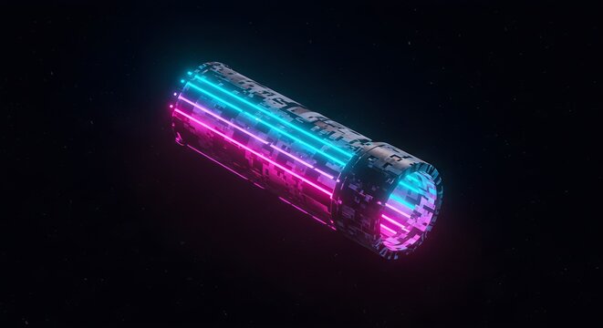 Futuristic Cybernetic Cylinder