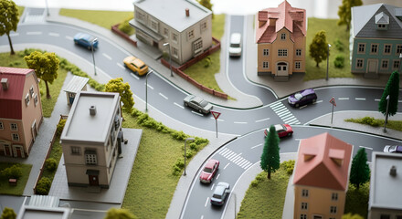 Miniature Cityscape Depicting Urban Planning And Real Estate Development Opportunities
