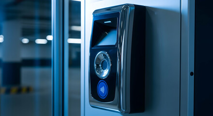 Modern Access Control System With Card Reader For Secure Building Entry