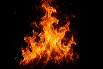 Fototapeta premium Dynamic Fire Elements: Bright Flames with Intense Energy and Dramatic Visual Impact