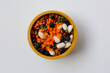 Colorful mixed beans and lentils, packed with plant-based protein and fiber