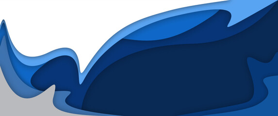 abstract blue curve layer background or wallpaper