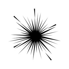 Fototapeta premium Black explosion effect. Burst graphic element. Dynamic starburst shape. Vector illustration.