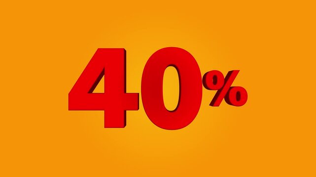 40% Discount offer icon animation. Discount For Online Store. Special offer, Promotion, Marketing, Online Shopping Concepts. 3D 40%, Green Screen 4k Video