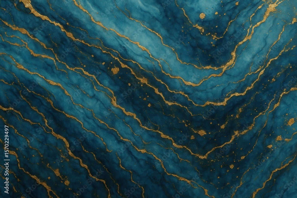 Poster luxurious blue marble texture with elegant gold veining creating sophisticated abstract background p