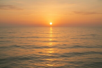 Tranquil ocean seascape with golden hour reflections creating peaceful meditation atmosphere