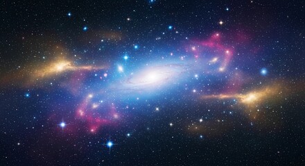 Cosmic Tapestry: A breathtaking view of a distant galaxy. Stars shine in the vast expanse of space. This image captures the universe. 
