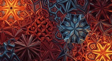 Geometric Mosaic: A striking close-up of a mosaic featuring intricate geometric patterns in warm, inviting tones, celebrating artistic design and complexity.