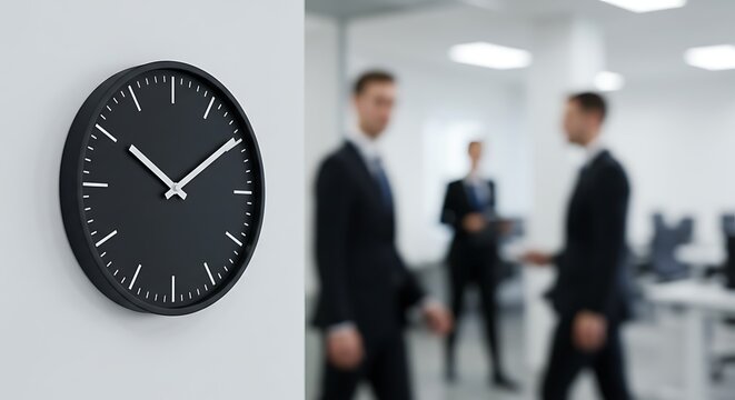 Business Meeting with Wall Clock. 