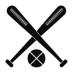 Iconic baseball symbol crossed bats and ball silhouette representing the sport s classic imagery and athleticism