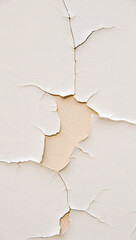 Peeling Drywall Paper Showing Beige Gypsum Core Underneath Texture Surface