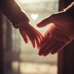 A realistic close-up of a small child's hand gently held within an adult's larger hand.