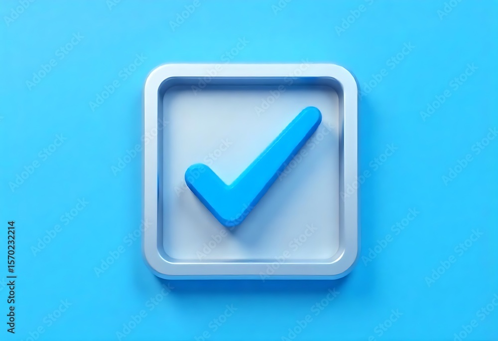 Fototapete generative ai perfect checkmark 3d rendering completed action icon