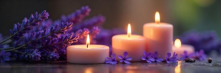 Lavender Candles Create a Serene and Relaxing Atmosphere Perfect for Spas, Meditation, and Home Decor