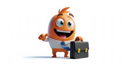 Fototapeta premium Orange cartoon business character