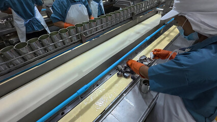 line process working in food factory