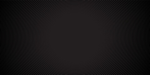 Abstract black glowing geometric lines modern shiny gray circle lines pattern, Modern black gray gradient rings. Suitable for banner, cover, poster, website, presentation, brochure,modern