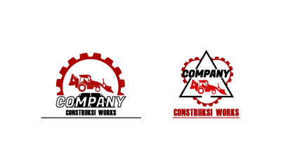 Construction Vehicle logo designs vector, Loader Vehicle logo