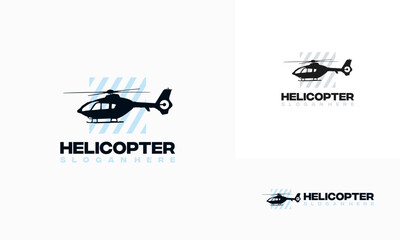 Helicopter Silhouette logo designs template vector