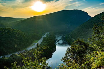 Sunrise over the Delaware Gap