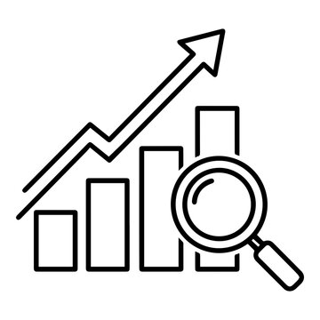 Financial prediction icon or forecast on white transparent background