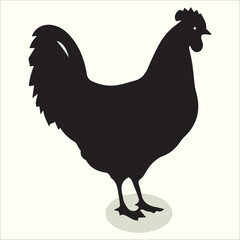 A silhouette of rooster vector isolated white background