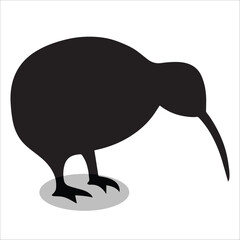 Kiwi bird silhouette vector isolated