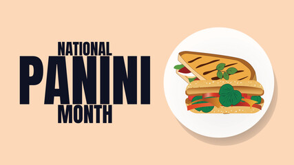 National Panini Month Designs, Grilled Sandwich Vector Art and Posters