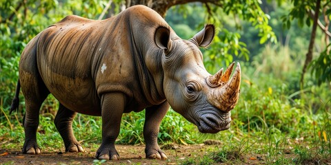 Wild One-Horned Rhinoceros of Assam, India