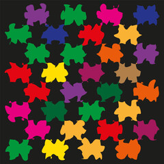 Bold puzzle garden. Neon plus field. Dark pattern Vector. Electric block night.
