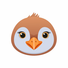 Obraz premium Adorable Cartoon Penguin Face Vector Illustration