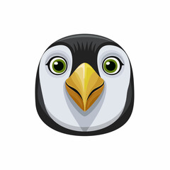 Naklejka premium Adorable Penguin Face Cartoon Vector Illustration