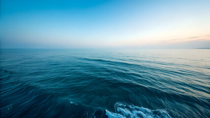 Fototapeta premium Serene Wide-Angle Ocean View Calm Waters and Tranquil Horizon