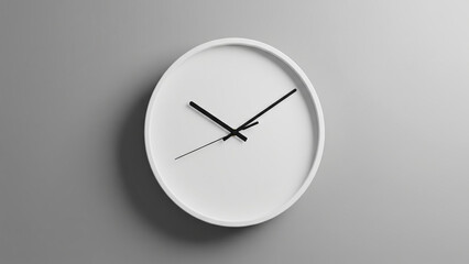 Modern Wall Clock on Minimal Grey Background
